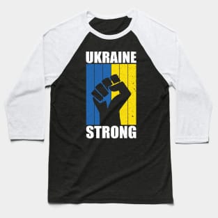 Ukraine Strong Retro Vintage Flag Baseball T-Shirt